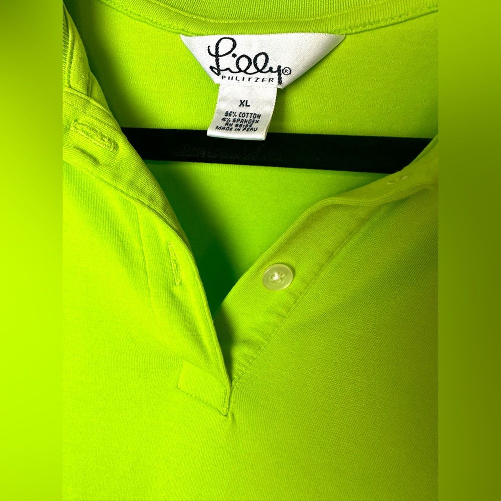 2 LILLY PULITZER Y2K Vintage Polo Shirts Blue Green Blouse Top Preppy Golf Knits - Picture 9 of 11